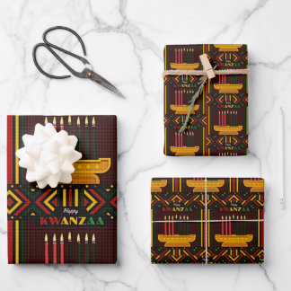 Frohes Kwanzaa PopArt Geschenkpapier Set
