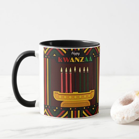 Frohes Kwanzaa PopArt Tasse (Mit Donut)
