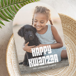 Frohes Kwanzaa weißes Overlay-Foto Feiertagskarte