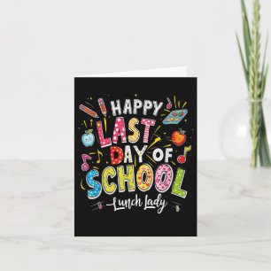 Frohes letztes Schulmittagessen Lady Summer Design Karte