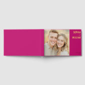 Frohes Magenta Modern Foto Gästebuch (Voll)