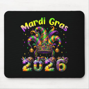 Frohes Mardi Gras 2026 Karneval New Orleans Famili Mousepad