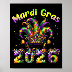 Frohes Mardi Gras 2026 Karneval New Orleans Famili Poster