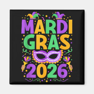 Frohes Mardi Gras 2026 Kostüm New Orleans passend Magnet