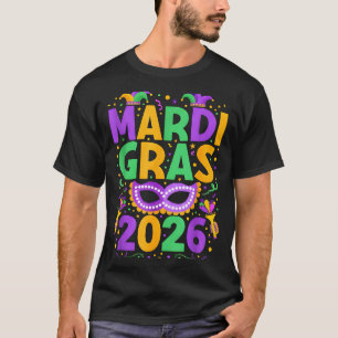Frohes Mardi Gras 2026 Kostüm New Orleans passend T-Shirt