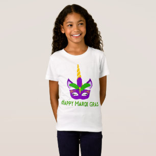 Frohes Mardi Gras Einhorn Bunt T-Shirt