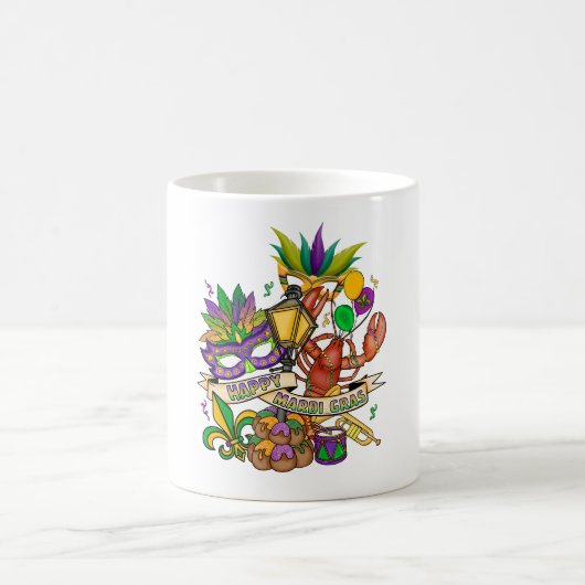 Frohes Mardi Gras Kaffeetasse (Mittel)