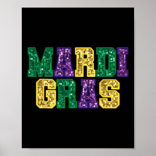Frohes Mardi Gras Karneval Fett Dienstag Fleur De Poster
