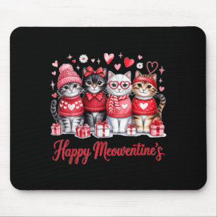 Frohes Meowentines Süßes Valentinstag Katzenliebha Mousepad