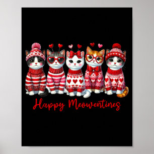 Frohes Meowentines Tag Lustiges Geschenk Valentins Poster