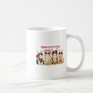 Frohes Meowentines Tag Süße Valentinstag Katzen He Kaffeetasse