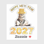 Frohes Mew Jahr 2027 Aufkleber (Blatt)