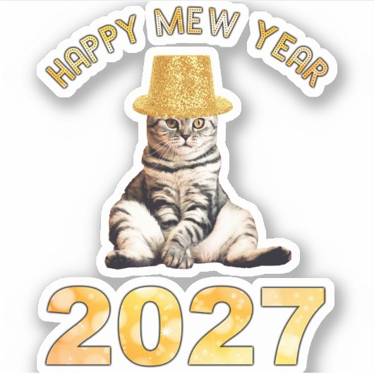 Frohes Mew Jahr 2027 Aufkleber (Vorderseite)