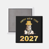 Frohes Mew Jahr 2027 Magnet (Vorderseite/Rückseite)