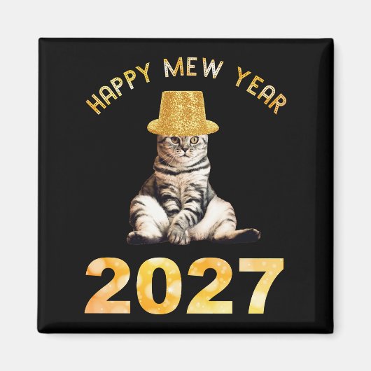 Frohes Mew Jahr 2027 Magnet (Vorne)