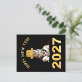 Frohes Mew Jahr 2027 Postkarte (Stehend Vorderseite)