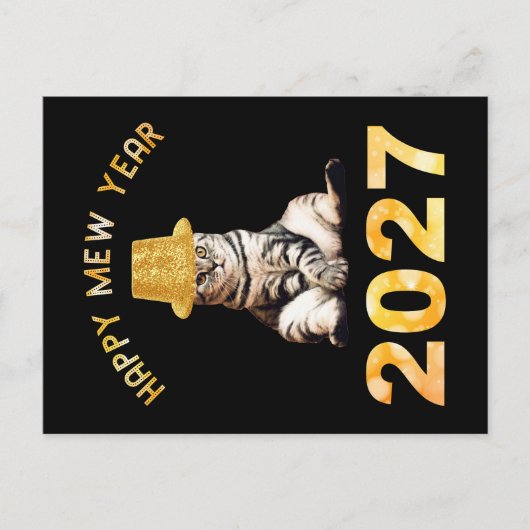 Frohes Mew Jahr 2027 Postkarte (Vorderseite)