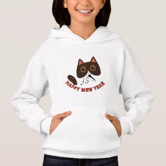 Frohes Mew Jahr Süße Katze Neujahrsdesign Hoodie
