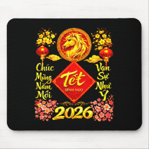 Frohes Mondneujahr 2026 Jahr des Pferdes Tet Ng Mousepad