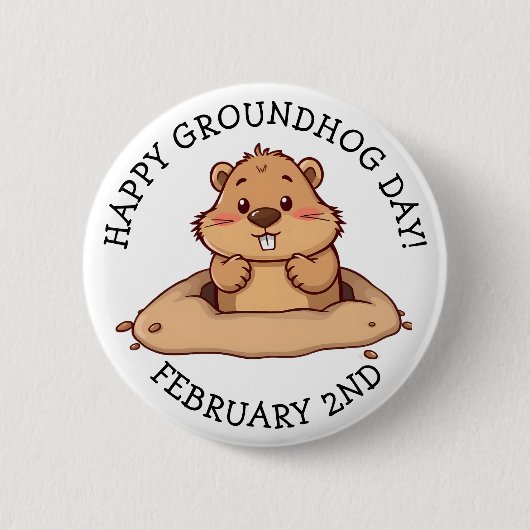 Frohes Murmeltiertag | 2. Februar Button (Vorderseite)