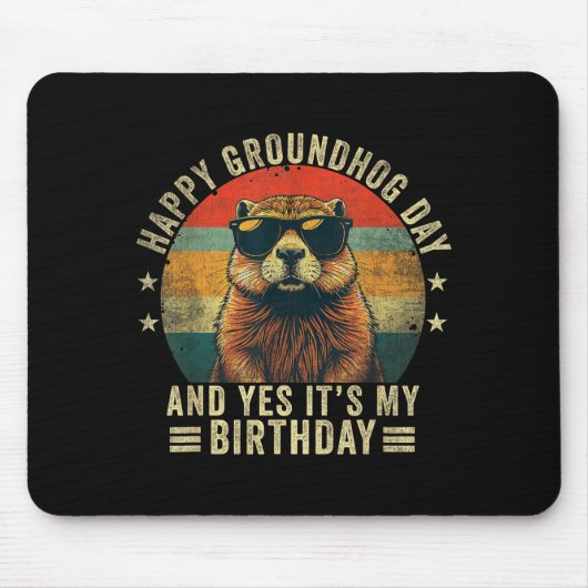 Frohes Murmeltiertag Geburtstag Cool Murmeltier  Mousepad (Vorne)