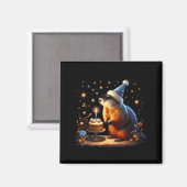 Frohes Murmeltiertag Murmeltier mit Geburtstagskuc Magnet (Vorderseite/Rückseite)