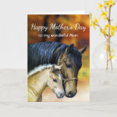 Frohes Muttertag Pferd Reitsport Karte (Gelbe Blume)