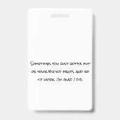 Frohes Namensschild Ausweis (Rückseite)