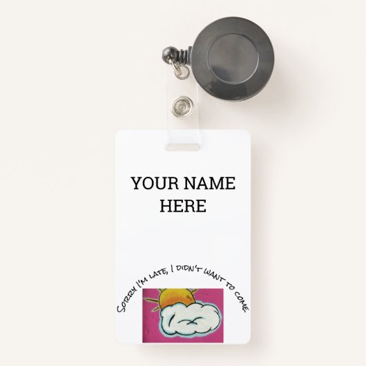 Frohes Namensschild Ausweis (Vorderseite mit Rechteck)