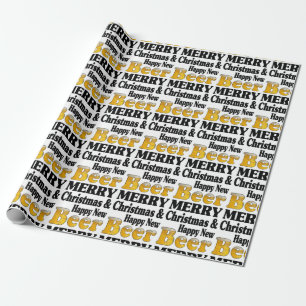 Frohes Neues Bier Geschenkpapier