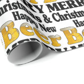 Frohes Neues Bier Geschenkpapier (Rolleneckpunkt)