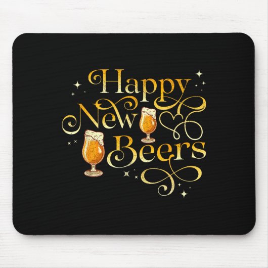 Frohes neues Bier lustiger Silvester Feiertag  Mousepad (Vorne)