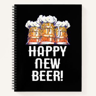 FROHES NEUES BIER! Silvesterparty Trinken Notizblock