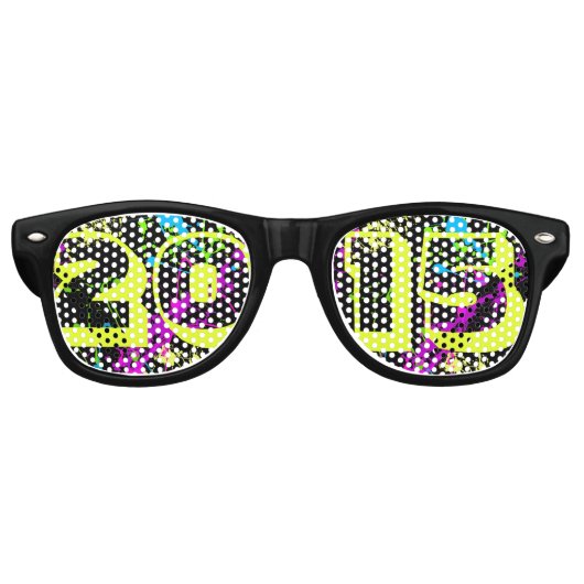 Frohes Neues Jahr 2015 Neon Paint Splash Sonnenbri Sonnenbrille (Vorderseite)