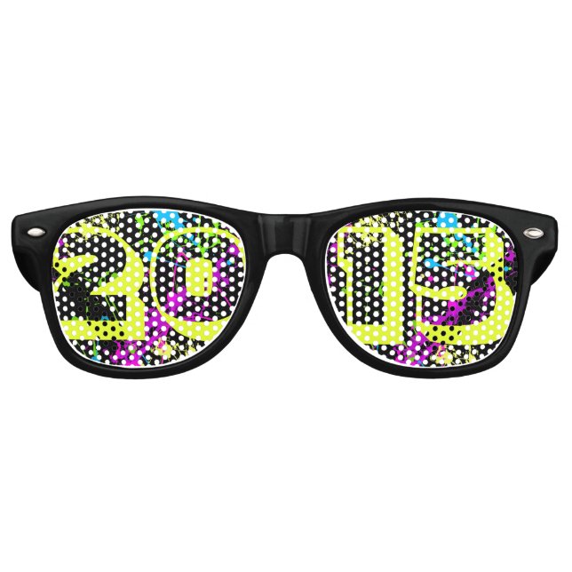 Frohes Neues Jahr 2015 Neon Paint Splash Sonnenbri Sonnenbrille (Vorderseite)