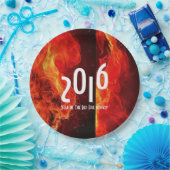 Frohes neues Jahr 2016 Jahr des Rotfeueraffen Pappteller (Party)