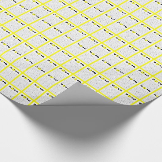 Frohes neues Jahr 2016 Niedlicher Kalender Geschenkpapier (Ecke)