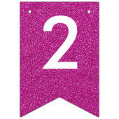 Frohes neues Jahr 2016 Rosa Weißer Glitzer Party Wimpelkette (Zweite Fahne)