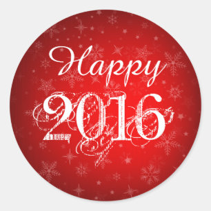 Frohes neues Jahr 2016 Roter Sticker