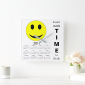 Frohes neues Jahr 2017 Inspirationskalender Quadratische Wanduhr (Zuhause)