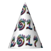 Frohes neues Jahr 2017 Rainbow Numbers Typografie Partyhütchen (Vorderseite)