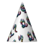 Frohes neues Jahr 2017 Rainbow Numbers Typografie Partyhütchen (Links)