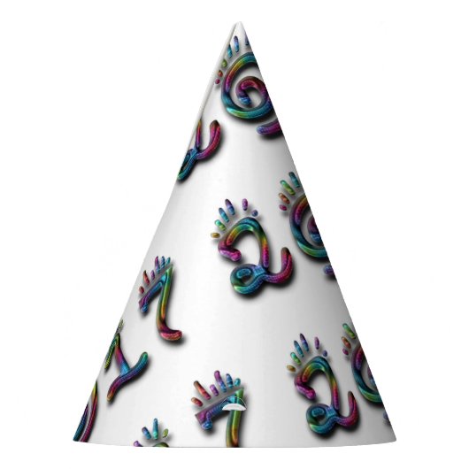 Frohes neues Jahr 2017 Rainbow Numbers Typografie Partyhütchen (Links)