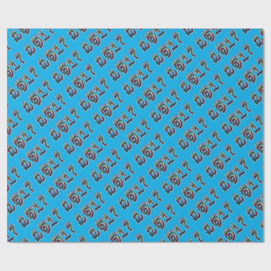 Frohes neues Jahr 2017 Rainbow Typografy Numbers Geschenkpapier (Flach)