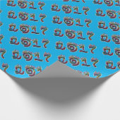 Frohes neues Jahr 2017 Rainbow Typografy Numbers Geschenkpapier (Ecke)