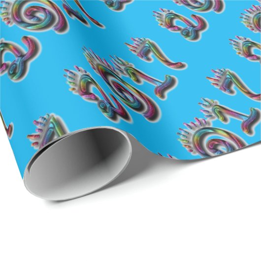 Frohes neues Jahr 2017 Rainbow Typografy Numbers Geschenkpapier (Rolleneckpunkt)