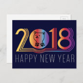 Frohes neues Jahr 2018 Feiertagspostkarte (Vorne/Hinten)