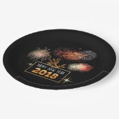 Frohes neues Jahr 2018 Pappteller (Schrägansicht)