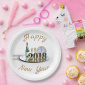 Frohes neues Jahr 2018 Pappteller (Party)