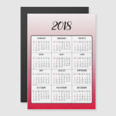 Frohes neues Jahr 2018 Roter Magnetischer Kalender Magnetkarte (Vorne/Hinten)